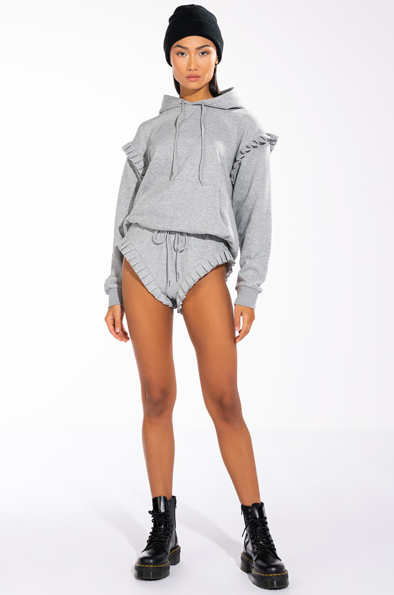 LAZY DAYZ RUFFLE DETAIL BOOTY SHORT