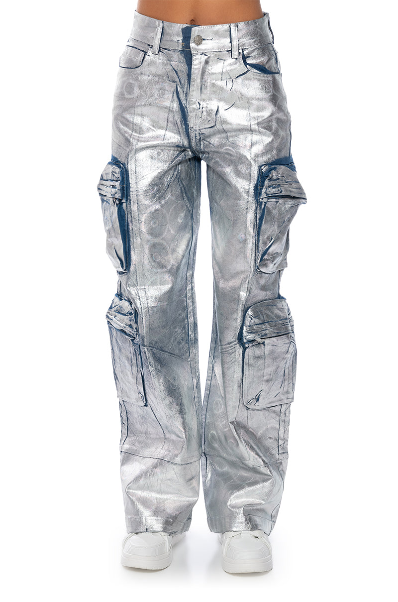 HOLOGRAPHIC CARGO PANTS