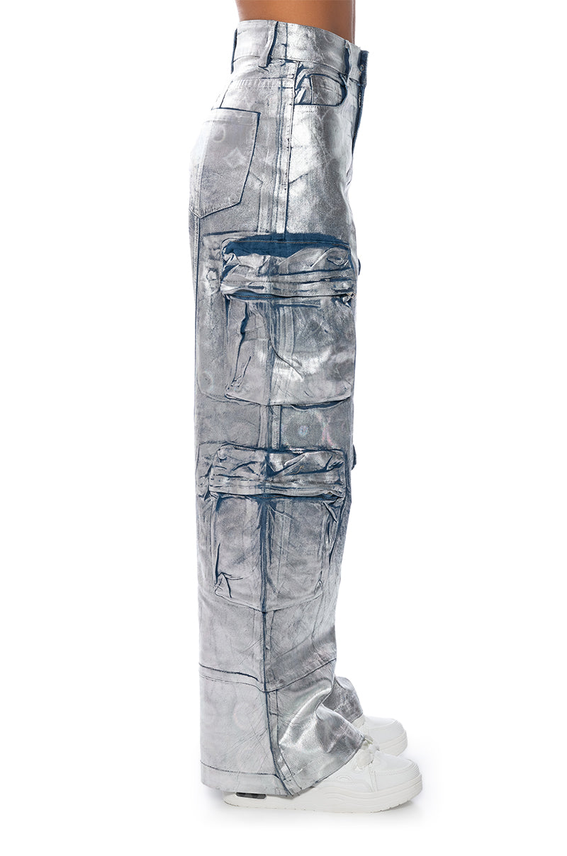 HOLOGRAPHIC CARGO PANTS