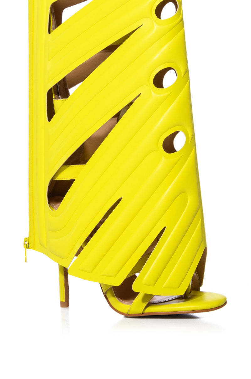 LEAF PLANT DESIGN GLADIATOR SANDAL IN LIME