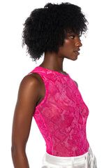 LENA SNAKE PRINT BODYSUIT IN PINK