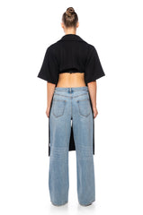 LET IT COME TRUE OPEN BACK DUSTER IN BLACK