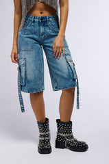 LETS GET DIRTY CARGO DENIM SHORT