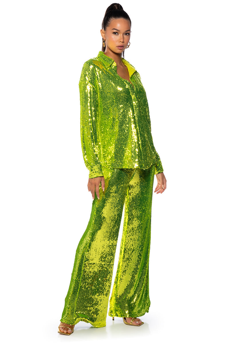 LIMEADE DREAMING SEQUIN TROUSER