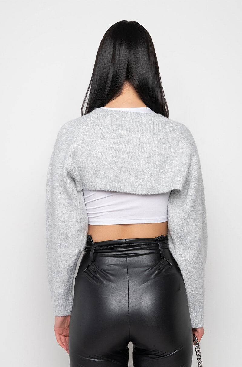 CELESTE CHAIN SHRUG SWEATER