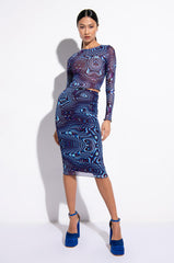 LINK UP MESH MIDI SKIRT