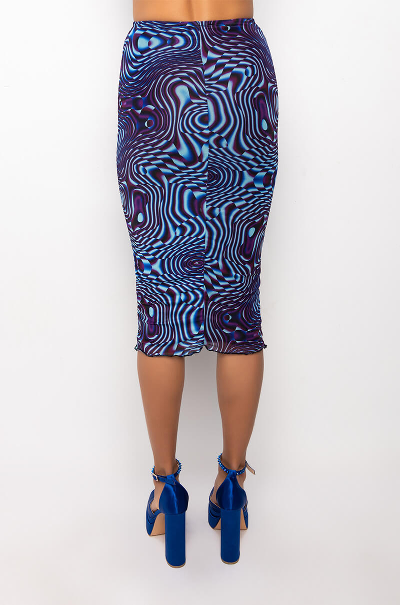 LINK UP MESH MIDI SKIRT