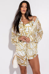 LINK UP OVERSIZED CHIFFON BUTTON DOWN