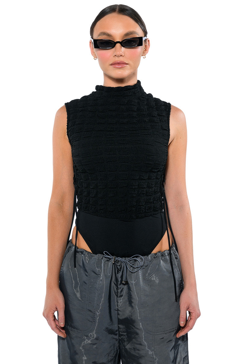 LITTLE MISS ATTITUDE TEXTURED BODYSUIT