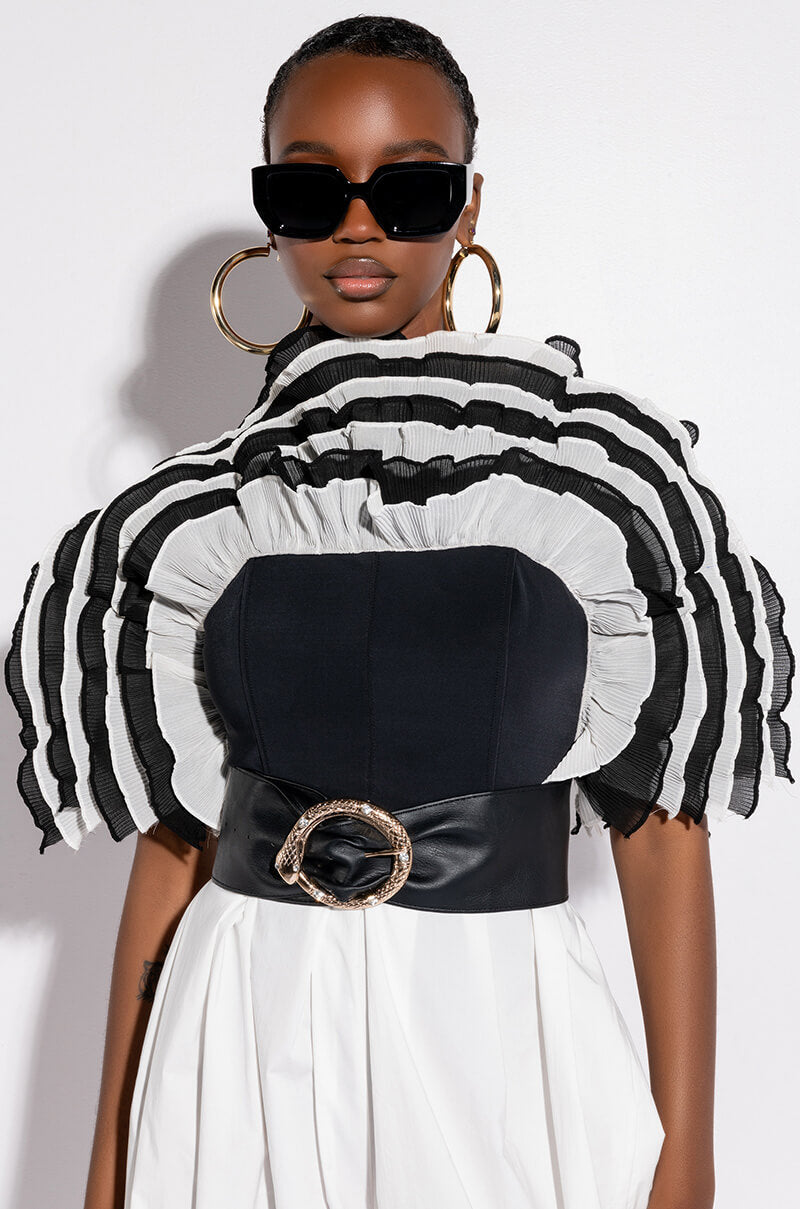 LIVE FOR THE DRAMA RUFFLE BUSTIER