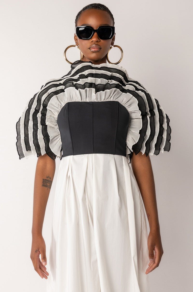 LIVE FOR THE DRAMA RUFFLE BUSTIER