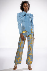 LOCK MY LOVE FOIL DETAILED JEANS