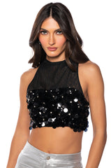 LOLA EMBELLISHED MESH TOP