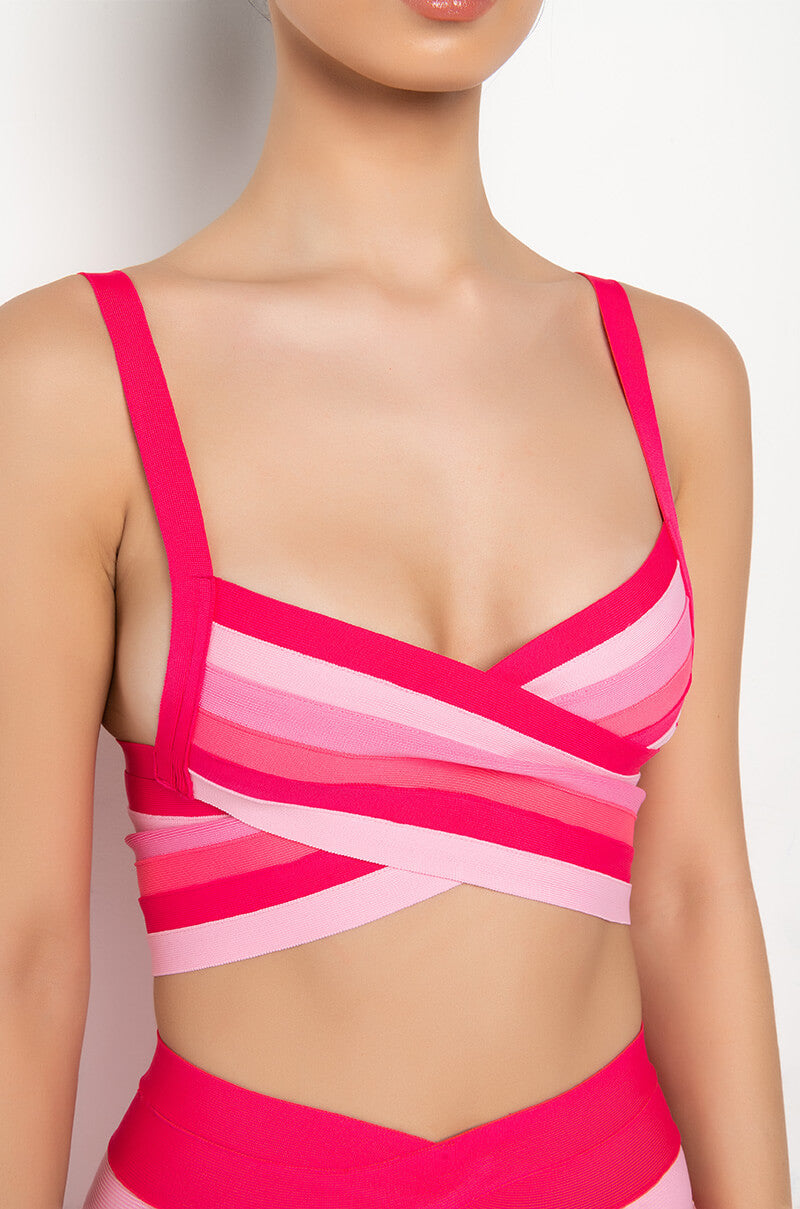 LOLLIPOP BANDAGE KNIT TOP