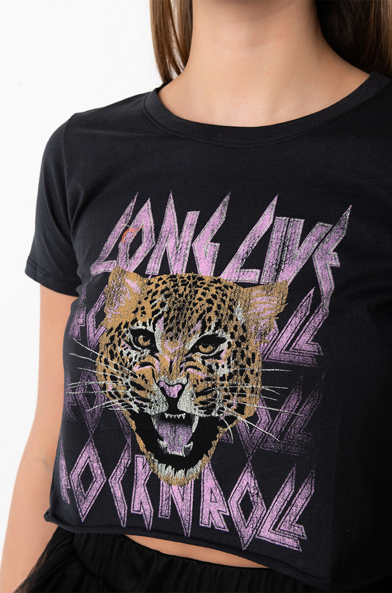 LONG LIVE ROCK N ROLL CROPPED GRAPHIC T