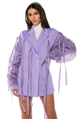 LOTUS FLOWER BOMB RUCHED ARM BLAZER