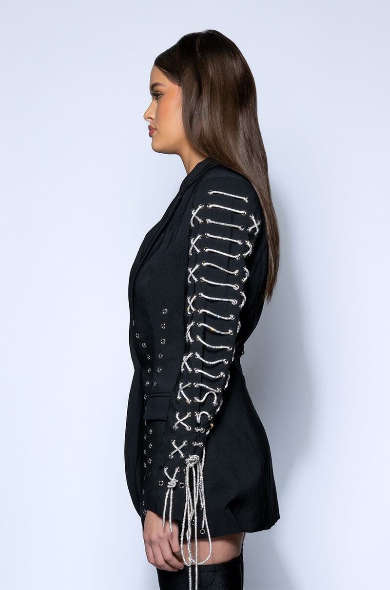 LOVE ME TRUE EMBELLISHED BLAZER