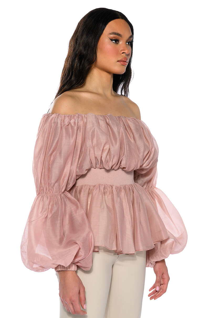 LOVE SPRUNG OFF THE SHOULDER BLOUSE