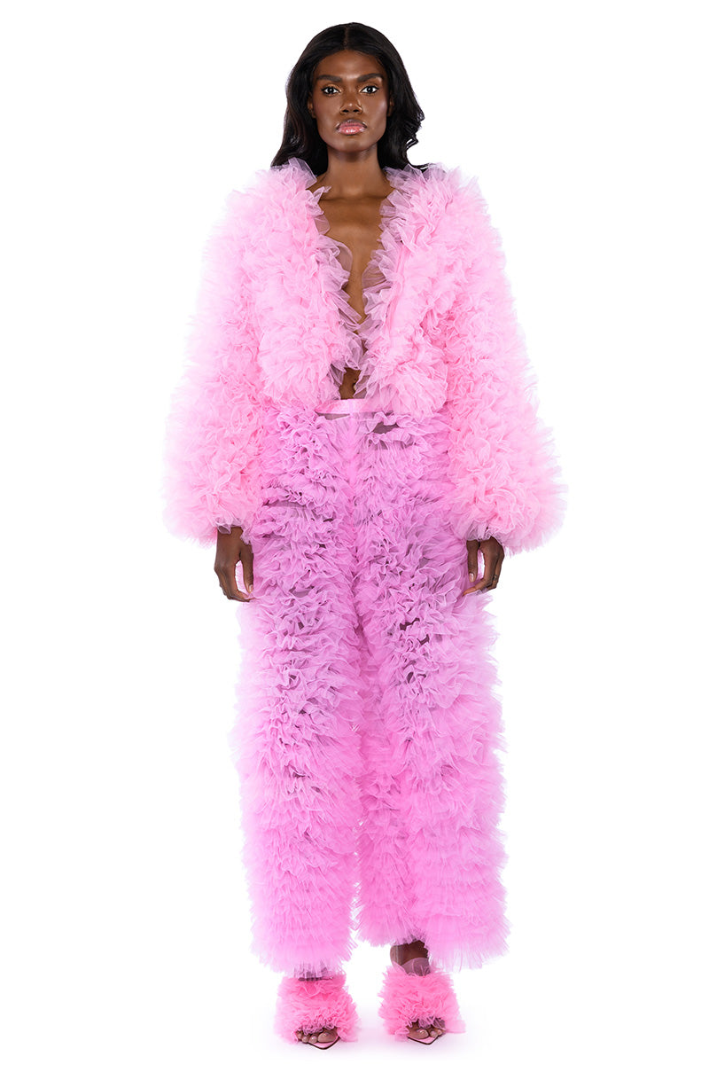 LOVE YOU LOU LOU TULLE JACKET IN PINK