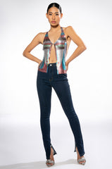 LUCIANA CHAINMAIL FRONT CLASP TANK TOP