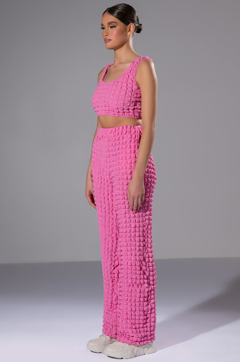 LUCY TEXTURED WIDE LEG PANT