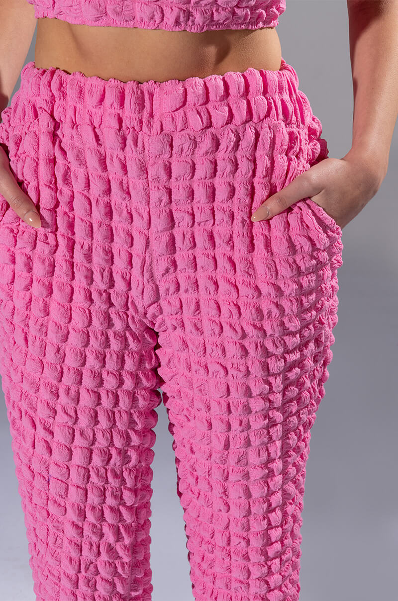 LUCY TEXTURED WIDE LEG PANT