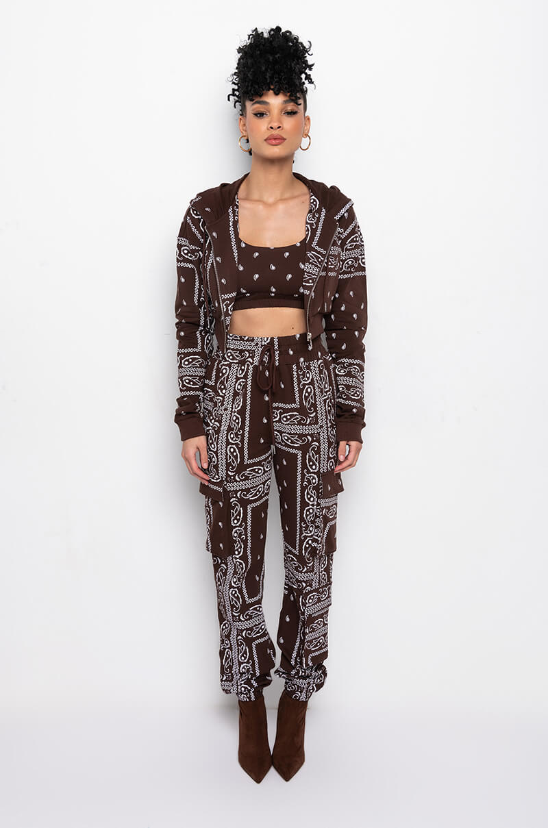 LUX PRINTED CROP HOODIE