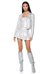 LYNLEE SILVER PEARL MOTO JACKET