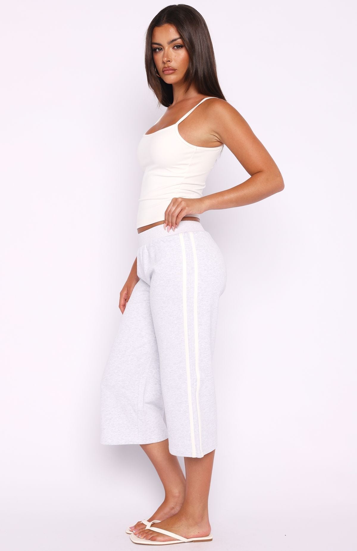 Stuck In A Daze Capri Track Pants Grey Marle