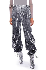 MACY FAUX DENIM LOOK PARACHUTE PANT