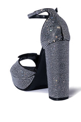 YUKO EMBELLISHED CHUNKY SANDAL IN BLACK