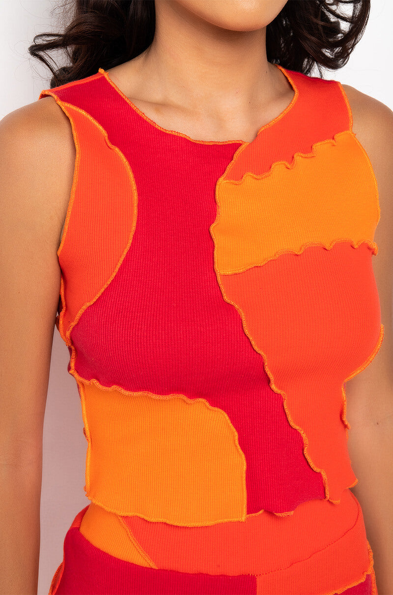 MAI PATCHWORK CROP TANK