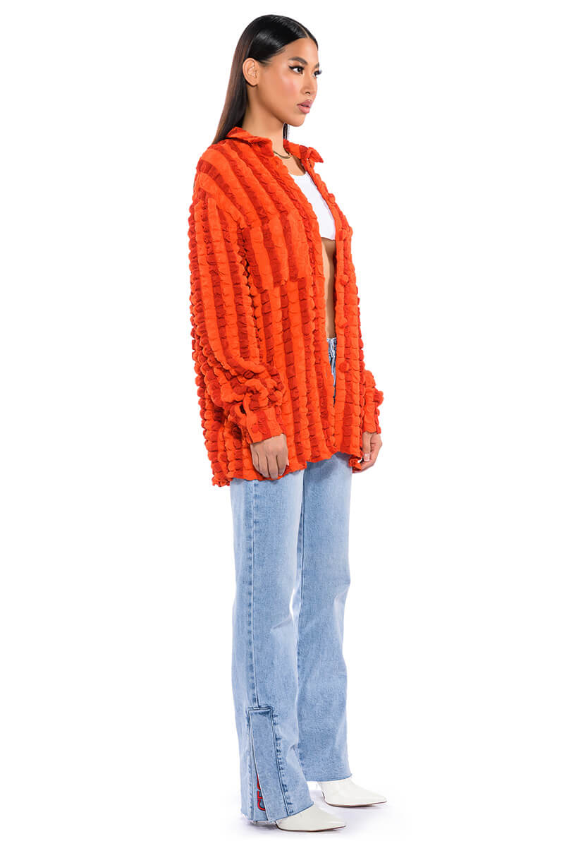 MAJOR THROWBACK POPCORN LONG SLEEVE BUTTON DOWN