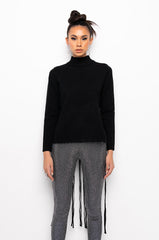 MAKE YOU MINE OPEN BACK RHINESTONE NET SWEATER