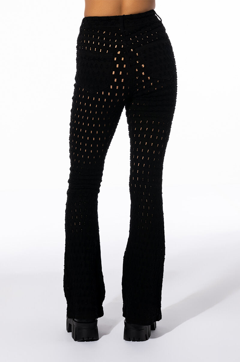 MAKE YOU WANT MORE DISTRESSED FLARE JEANS