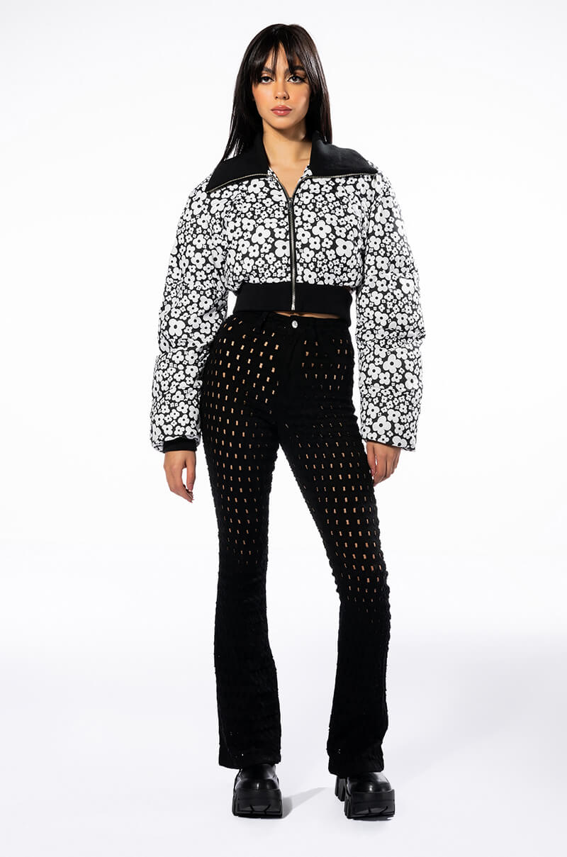 MAKE YOU WANT MORE DISTRESSED FLARE JEANS