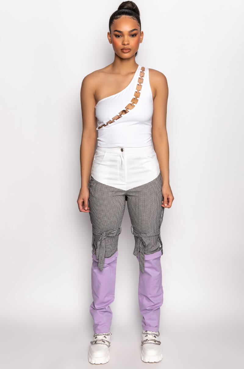MAMMA MIA CUT OUT ONE SHOULDER TANK TOP
