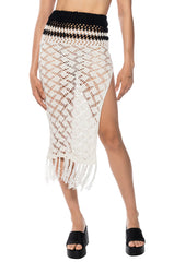 MARINA COLOR BLOCK CROCHET MAXI SKIRT