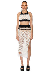 MARINA COLOR BLOCK CROCHET MAXI SKIRT