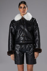 MEET ME AT OUR SPOT PU TRUCKER JACKET