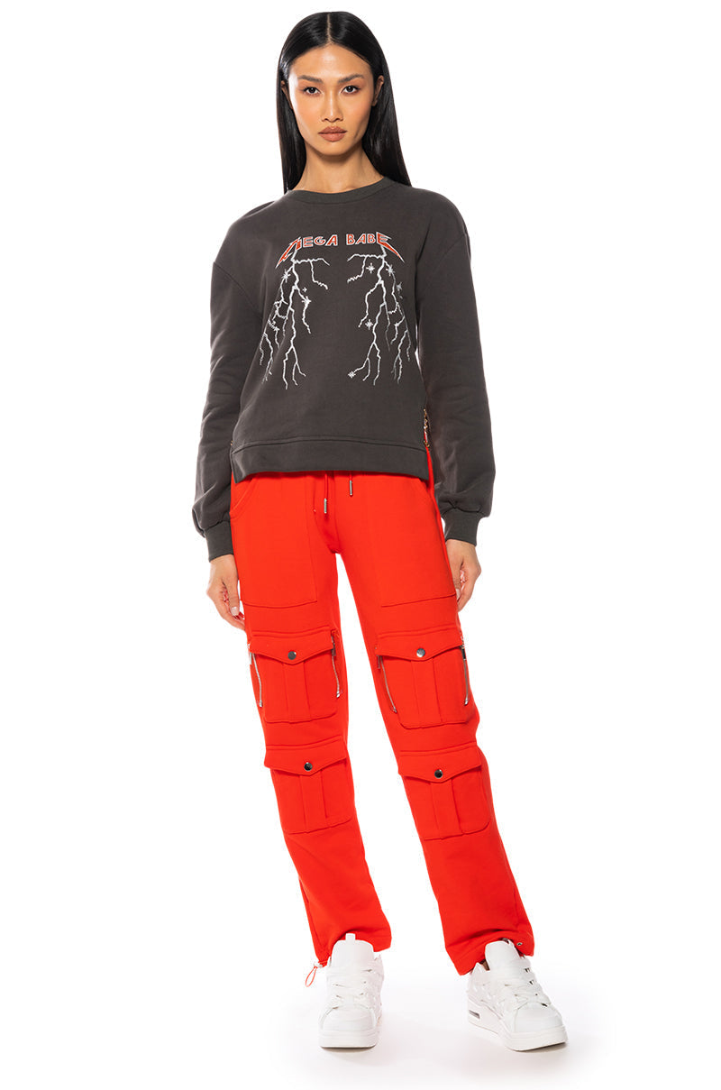 ALL THE THINGS RHINESTONE DETAIL SWEATSHIRT