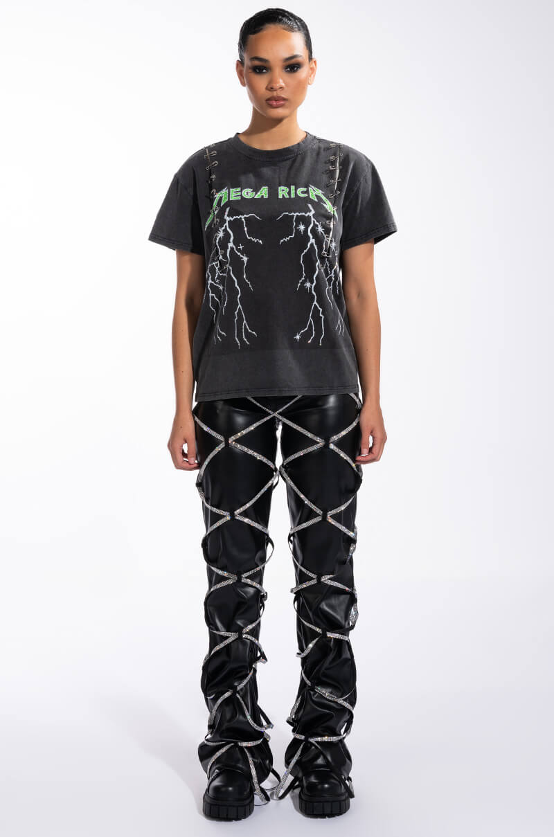 MEGA OR BUST EMBELLISHED GRAPHIC TSHIRT