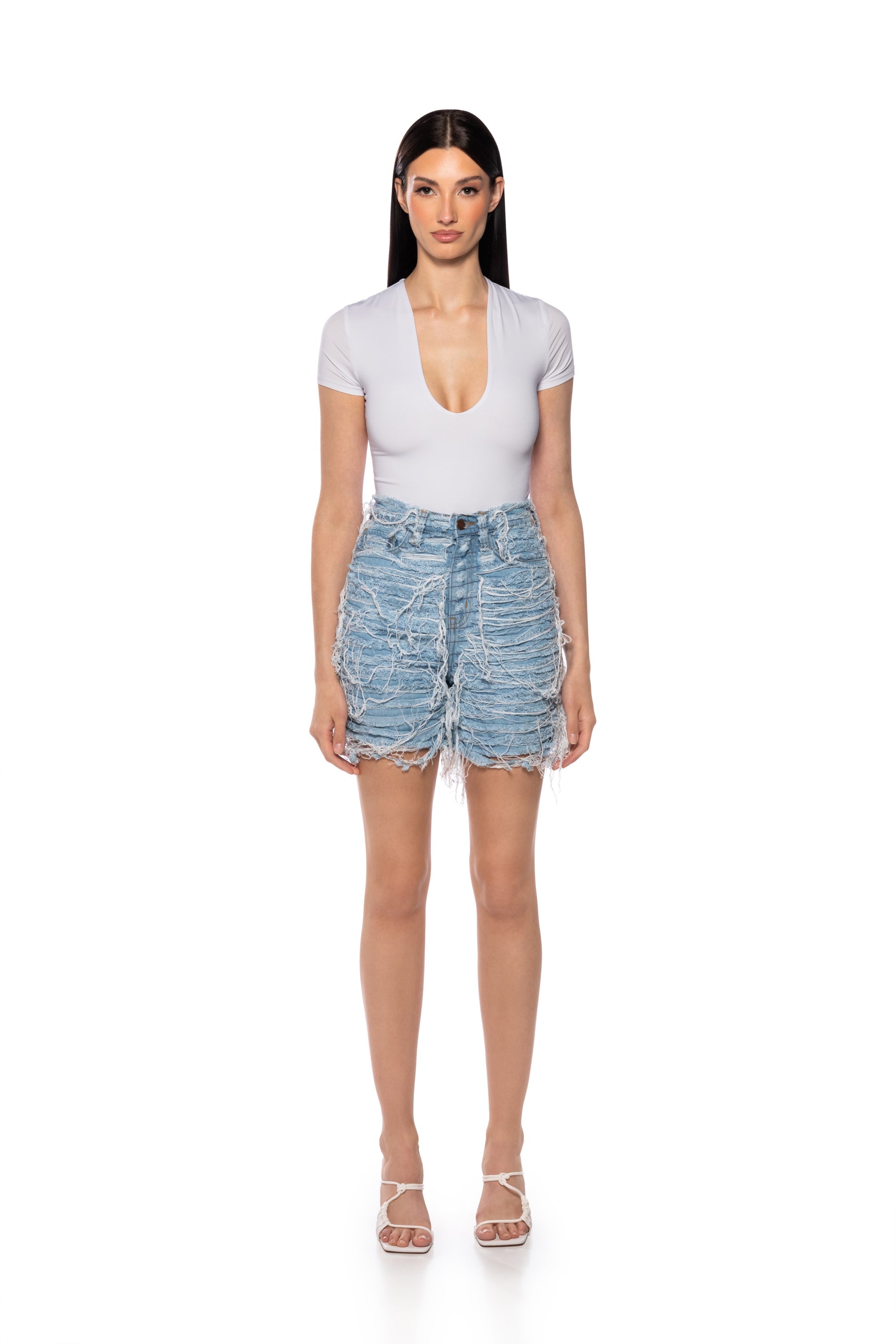 MESS WITH ME SUPER DISTRESSED SHORTS
