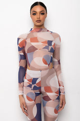 MESSIN WITH MY CLIQUE HIGH CUT MOCK NECK MESH BODYSUIT