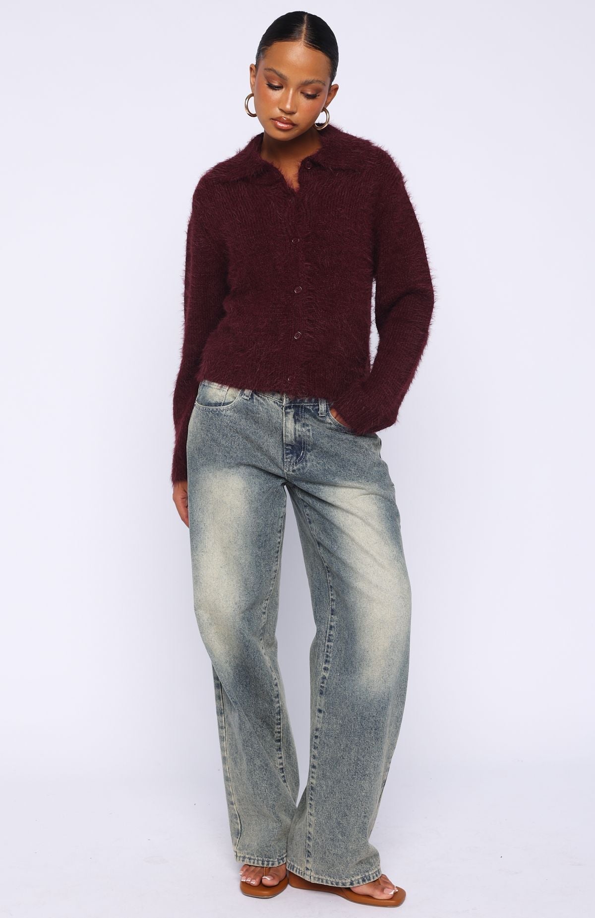 Chill Luxe Knit Cardigan Merlot
