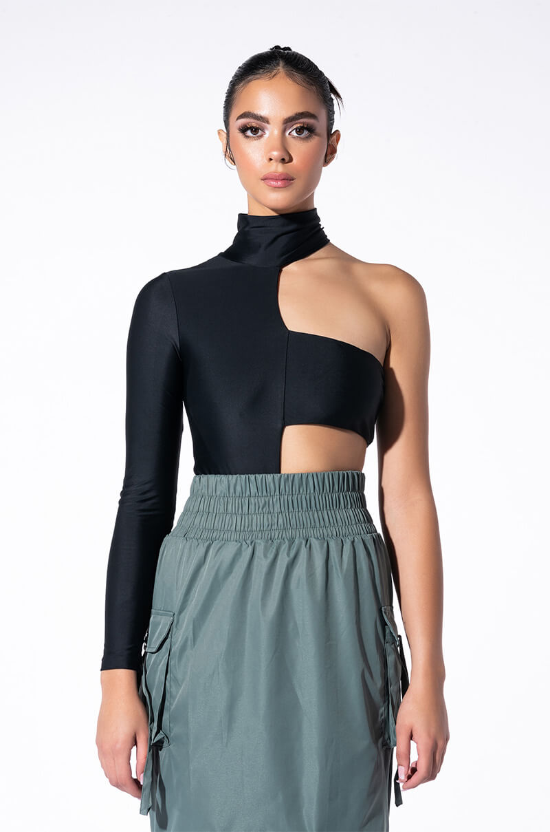 MIA BANDEAU DETAIL MOCK NECK BODYSUIT