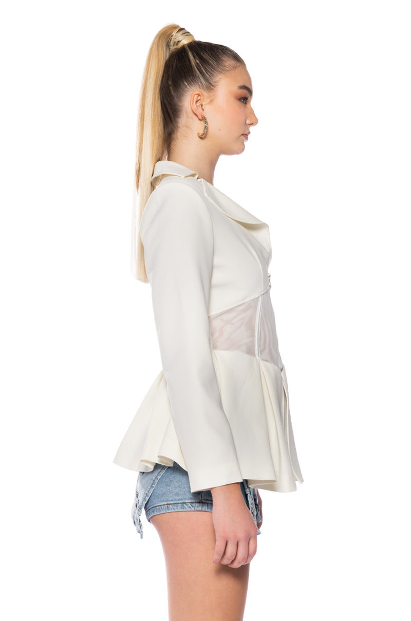 MILA CORSETED PEPLUM BLAZER
