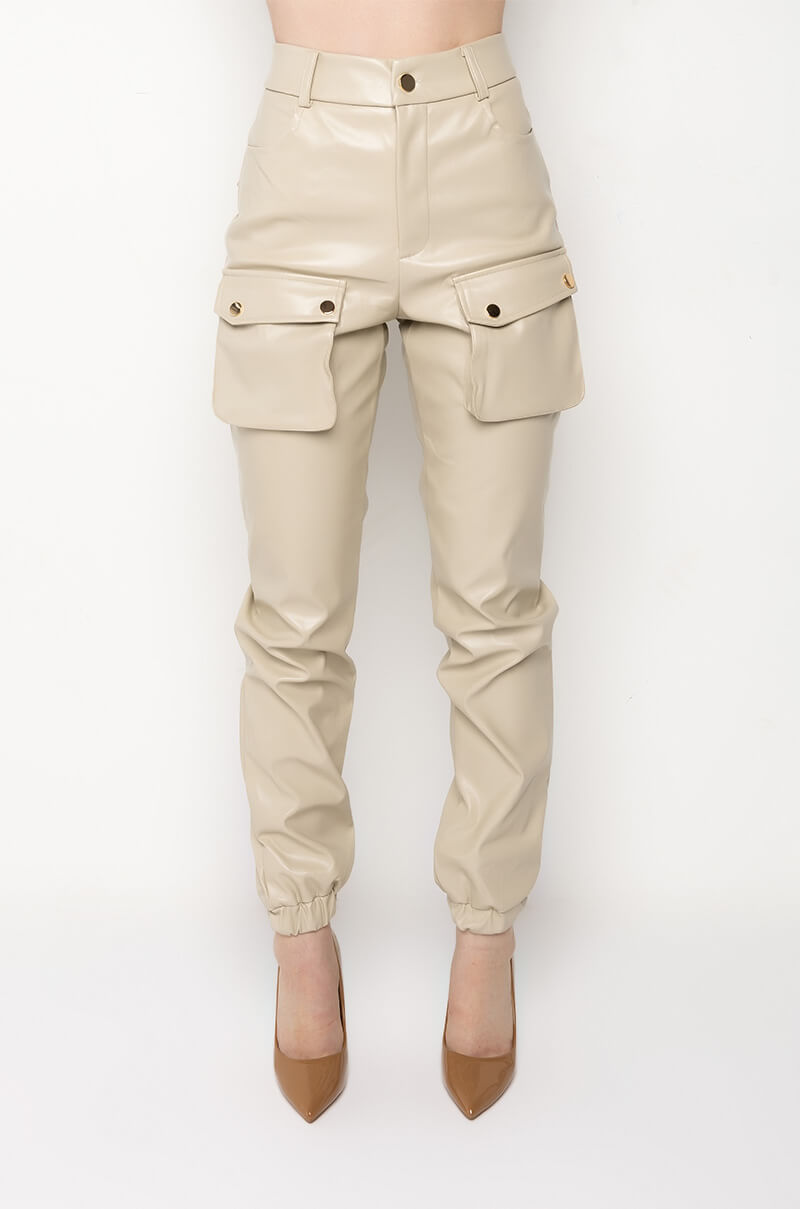 MILA FAUX LEATHER JOGGER