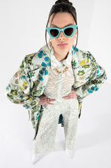 MILAN FASHION WEEK TAPESTRY TRENCH COAT