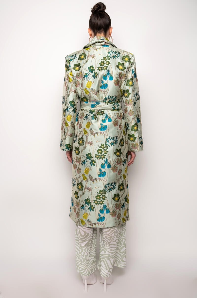 MILAN FASHION WEEK TAPESTRY TRENCH COAT